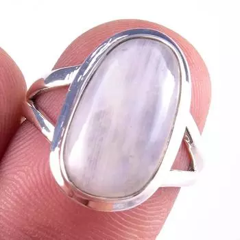 Natural Rainbow Moon Stone Gemstone Handmade 925 Sterling Silver Ring S.7 t4t11
