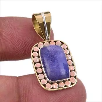 Natural Rainbow Moonstone 925 Sterling Silver Jewelry TwoTone Pendant 1.50 Y2l36