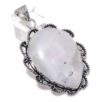 Natural Rainbow Moonstone 925 Sterling Silver Jewelry Pendant 2.56 F5z60