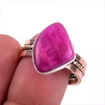 Natural Rainbow Moonstone 925 Sterling Silver Two Tone Jewelry Ring S.9 L3B40