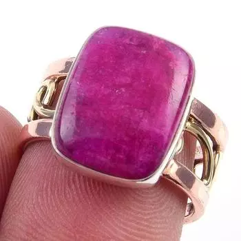 Natural Rainbow Moonstone 925 Sterling Silver Two Tone Jewelry Ring S.6 V9u19