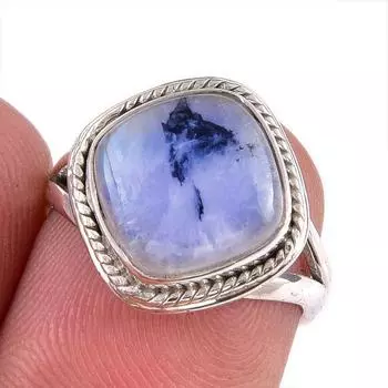 Natural Rainbow Moonstone Gemstone 925 Solid Silver Jewelry Ring Size 5.5 m1b25