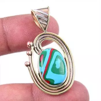 Natural Rainbow Moonstone Gemstone 925 Solid Silver Two Tone Pendant 1.75 U9u41