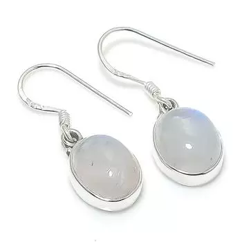Natural Rainbow Moonstone Gemstone 925 Solid Sterling Silver Earring 1.25 O7e86