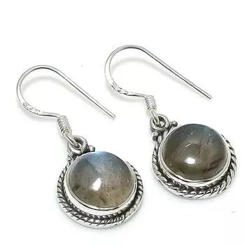 Natural Rainbow Moonstone Gemstone 925 Solid Sterling Silver Earring 1.25 n8Q62
