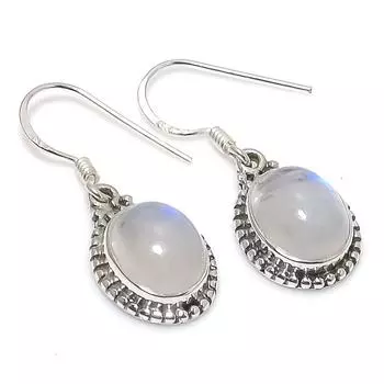 Natural Rainbow Moonstone Gemstone 925 Solid Sterling Silver Earring 1.25 c7e52