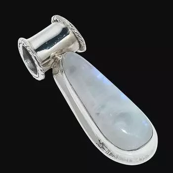 Natural Rainbow Moonstone Gemstone 925 Solid Sterling Silver Pendant 1.26 f9P36