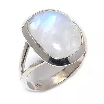Natural Rainbow Moonstone Gemstone 925 Solid Sterling Silver Gift Ring S.8 n0I69