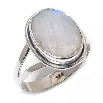Natural Rainbow Moonstone Gemstone 925 Solid Sterling Silver Gift Ring S.9 y4y24