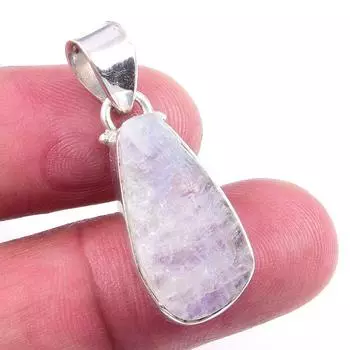 Natural Rainbow Moonstone Gemstone 925 Solid Sterling Silver Pendant 1.50 S1R81