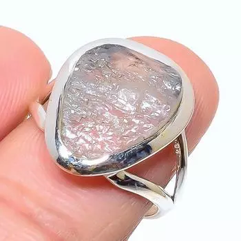 Natural Rainbow Moonstone Gemstone 925 Solid Sterling Silver Ring Size 7.5 M0A84