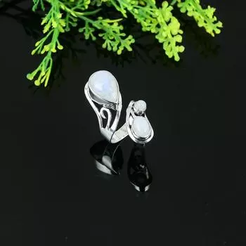 Natural Rainbow Moonstone Gemstone 925 Sterling Silver Gift Ring Size 7 W2m99
