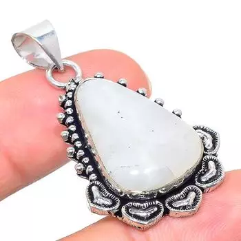 Natural Rainbow Moonstone Gemstone 925 Sterling Silver Pendant 1.81 P8R87