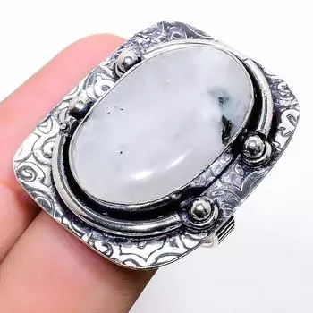 Natural Rainbow Moonstone Gemstone 925 Sterling Silver Gift Ring Size 9 j4A29