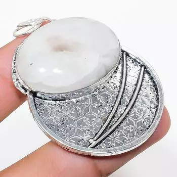 Natural Rainbow Moonstone Gemstone 925 Sterling Silver Pendant 2.21 a7L16