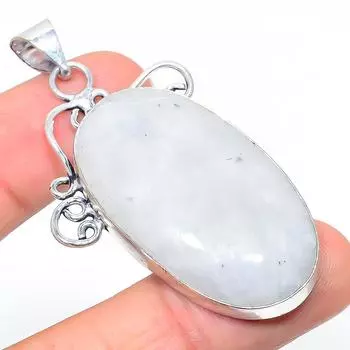 Natural Rainbow Moonstone Gemstone 925 Sterling Silver Pendant 2.44 F7P23