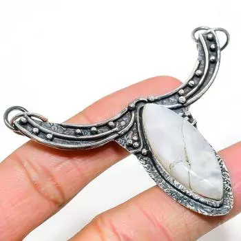 Natural Rainbow Moonstone Gemstone 925 Sterling Silver Pendant 2.80 L2L79