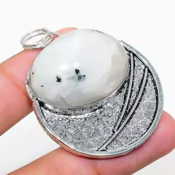 Natural Rainbow Moonstone Gemstone 925 Sterling Silver Pendant 1.97 W6u63