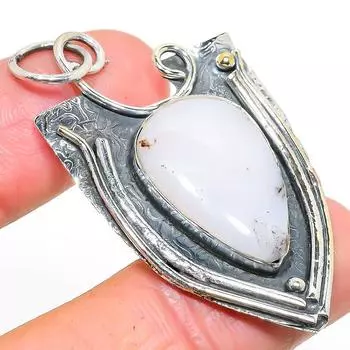 Natural Rainbow Moonstone Gemstone 925 Sterling Silver Pendant 2.21 B3q34