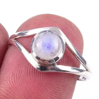 Natural Rainbow Moonstone Gemstone Handmade 925 Solid Silver Ring Size 8 I4v62