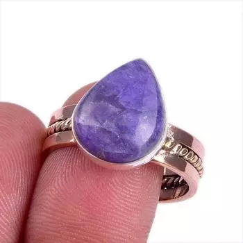 Natural Rainbow Moonstone Gemstone Two Tone 925 Sterling Silver Ring S.10 U7o28