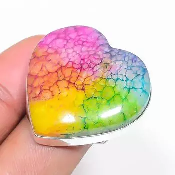 Natural Rainbow Solar Quartz 925 Sterling Silver Jewelry Ring Size 5 R0w77