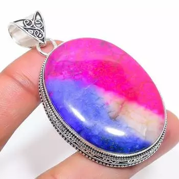 Подвеска из натурального радужного солнечного кварца из стерлингового серебра 925 пробы 2,56 дюйма p7N55
