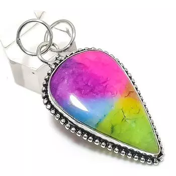 Natural Rainbow Solar Quartz 925 Sterling Silver Jewelry Pendant 2.25 j6q87
