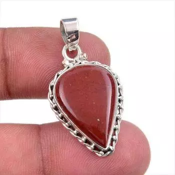 Natural Red Jasper Gemstone 925 Solid Sterling Silver Jewelry Pendant 1.50 b6r41