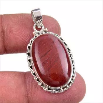 Natural Red Jasper Gemstone 925 Solid Sterling Silver Jewelry Pendant 1.50 f3w34