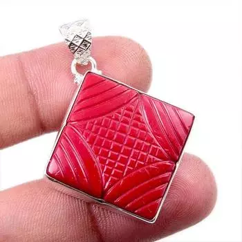 Natural Red Jasper Gemstone Handmade 925 Solid Sterling Silver Pendant 1.5 f7Z59