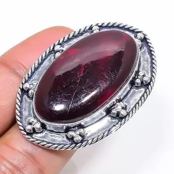 Natural Red Labradorite Gemstone 925 Sterling Silver Jewelry Ring Size 8 b2I50