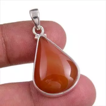 Natural Red Onyx Gemstone Handmade 925 Solid Silver Jewelry Pendant 1.50 H3t04
