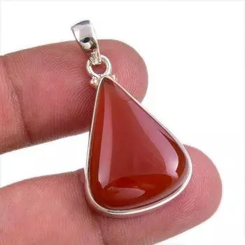 Natural Red Onyx Gemstone Handmade 925 Solid Silver Jewelry Pendant 1.50 J1m30