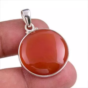 Natural Red Onyx Gemstone Handmade 925 Solid Silver Jewelry Pendant 1.50 I9C60