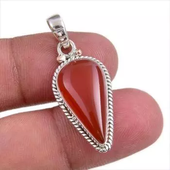 Natural Red Onyx Gemstone Handmade 925 Solid Silver Jewelry Pendant 1.50 y2D22
