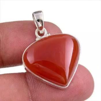 Natural Red Onyx Gemstone Handmade 925 Solid Silver Jewelry Pendant 1.50 s2C18