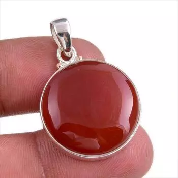 Natural Red Onyx Gemstone Handmade 925 Solid Silver Jewelry Pendant 1.50 Q0N24