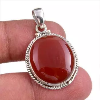 Natural Red Onyx Gemstone Handmade 925 Solid Silver Jewelry Pendant 1.50 z8I85