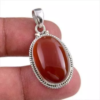 Natural Red Onyx Gemstone Handmade 925 Solid Silver Jewelry Pendant 1.50 K3I24