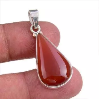 Natural Red Onyx Gemstone Handmade 925 Solid Silver Jewelry Pendant 1.50 u2s95