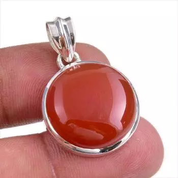 Natural Red Onyx Gemstone Handmade 925 Solid Silver Jewelry Pendant 1.50 R5B97