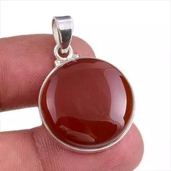 Natural Red Onyx Gemstone Handmade 925 Solid Silver Jewelry Pendant 1.50 u0a18