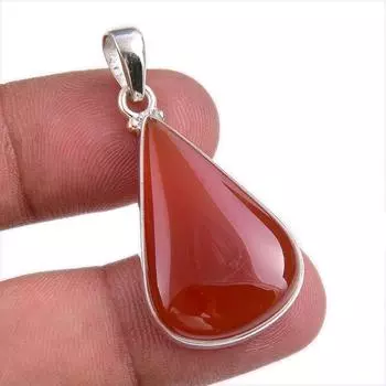 Natural Red Onyx Gemstone Handmade 925 Solid Silver Jewelry Pendant 1.50 j3I36