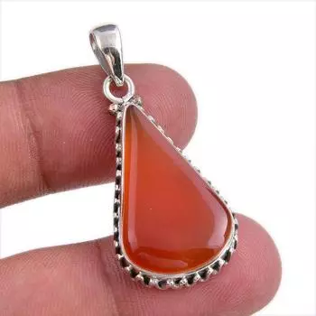 Natural Red Onyx Gemstone Handmade 925 Solid Silver Jewelry Pendant 1.50 N1u92