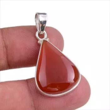 Natural Red Onyx Gemstone Handmade 925 Solid Silver Jewelry Pendant 1.50 y2q81