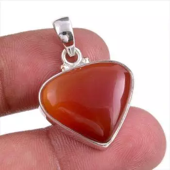 Natural Red Onyx Gemstone Handmade 925 Solid Silver Jewelry Pendant 1.50 E5I28
