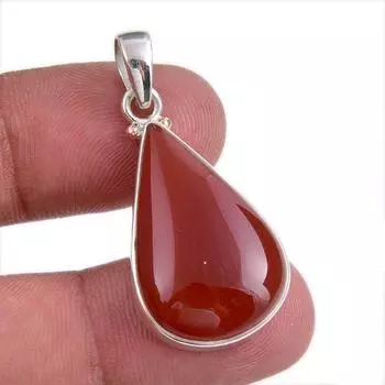 Natural Red Onyx Gemstone Handmade 925 Solid Silver Jewelry Pendant 1.50 T7h10