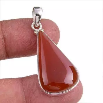 Natural Red Onyx Gemstone Handmade 925 Solid Silver Jewelry Pendant 1.50 f6r58