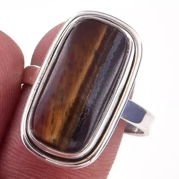 Natural Red Tiger s Eye Gemstone 925 Solid Sterling Silver Jewelry Ring S.9 B6E31